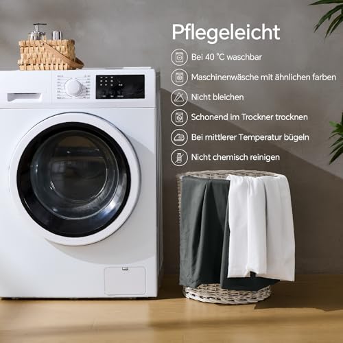BEDELITE Seitenschläferkissen Bezug 40 x 145 Baumwolle, Hellgrau – Ansicht 7