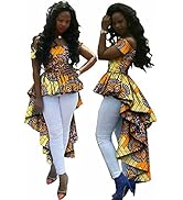 iooiooi Summer Top African Clothes African Wax Cotton Print Dresses for Women Dashiki Plus Size R...