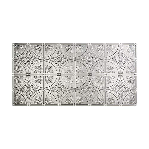 Fasade Easy Installation Traditional 2 Brushed Aluminum Glue Up Ceiling Tile / Ceiling Panel (2' x 4' Panel)