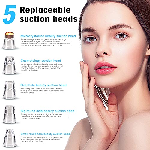 Image of Blackhead Remover Pore Vacuum Cleaner - Upgraded Facial Pore Cleaner - Electric USB Pore Vacuum with 5 Probes - Upgraded Blackhead Suction Tool - Blackhead Remover Kit