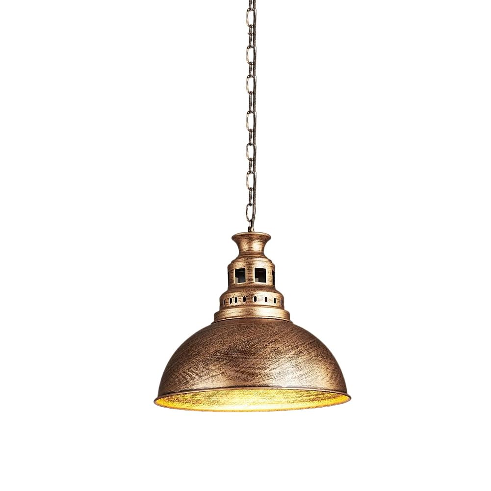 Lámpara colgante de metal semicírculo estilo industrial retro, lámpara americano vintage hierro con cúpula, iluminación rústica una sola granja for cocina, isla, armario, pasillo, comedor (B)(B)
