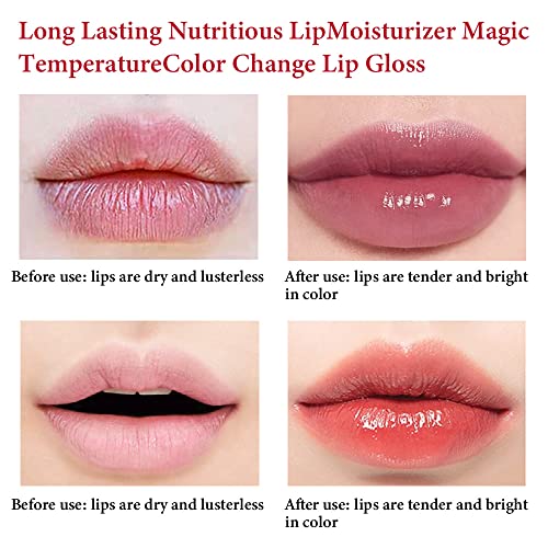 Changing Color Lipstick, 2Pcs 24K Gold Leaf Color Ph Lipstick Lip Balm, Moisturizer Lip Balm, Aloe Vera Lipstick Rich In Vitamin E For All-Day Moisture,Temperature Change Long Lasting Waterproof #TOP2