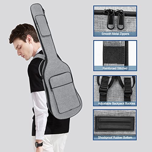 Muztop Bass Guitar Bag, 7Mm Padding Bass Guitar Gig Bag Padded Soft Electric Bass Guitar Case Backpack With Pockets, Grey #TOP1