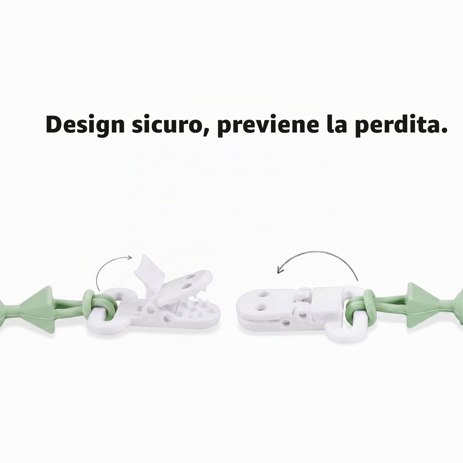 PandaEar Set di 5 Clip Portaciuccio in Silicone | Portaciuccio Monopezzo per Dentizione Bambini