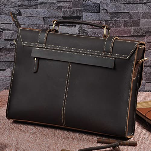 Genuine Leather Men's Briefcase 13'' Laptop Tote Business Shoulder Messenger Bag Casual Crossbody Hand Bag3