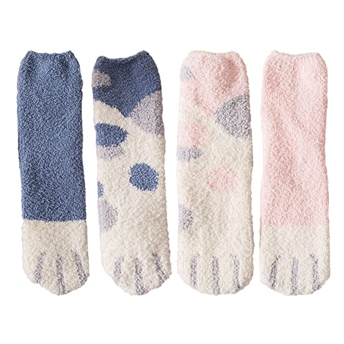 Azuki Women's Fuzzy Socks Winter Fluffy Comfy Cabin Socks One Size 1/3/4/6/7 Pairs