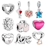 DATOUQI 10 Pack Silver Charms for Bracelets Charms for Women (Style A)