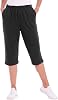 CATALOG CLASSICS Womens Capri Pants with Pockets Elastic Waist Pants for Women