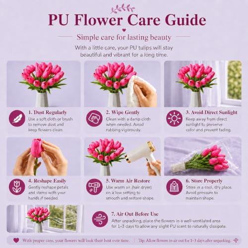Image of Mandy's 20pcs Artificial Pink Tulips