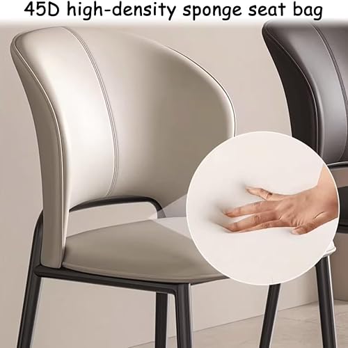 Miniatura 4 de YVYKFZD Juego de sillas de comedor de cuero, sillas de cocina sin brazos, sillas de comedor tapizadas con respaldo y patas de metal, cómodas sillas