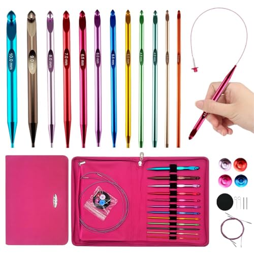 Yarniss Tunisian Crochet Hooks Set with Cable,Long...