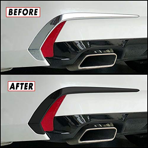 Chrome Delete Blackout Vinyl Overlay for 2018-2020 Acura TLX Rear Bumper Trim (Satin Black)