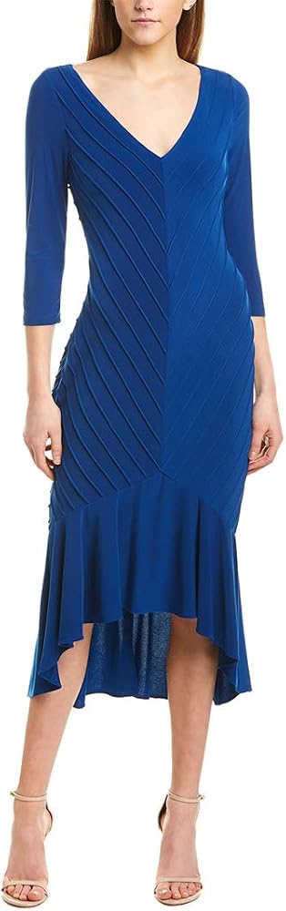 asymmetrical flounce dress Angled Flounce Midi Dress