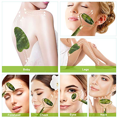Fuvooi ROLLER1 Jade Gua Sha Facial Massager Set - 5 In 1 Skin Care Tools With Roller And Massager thumb #7