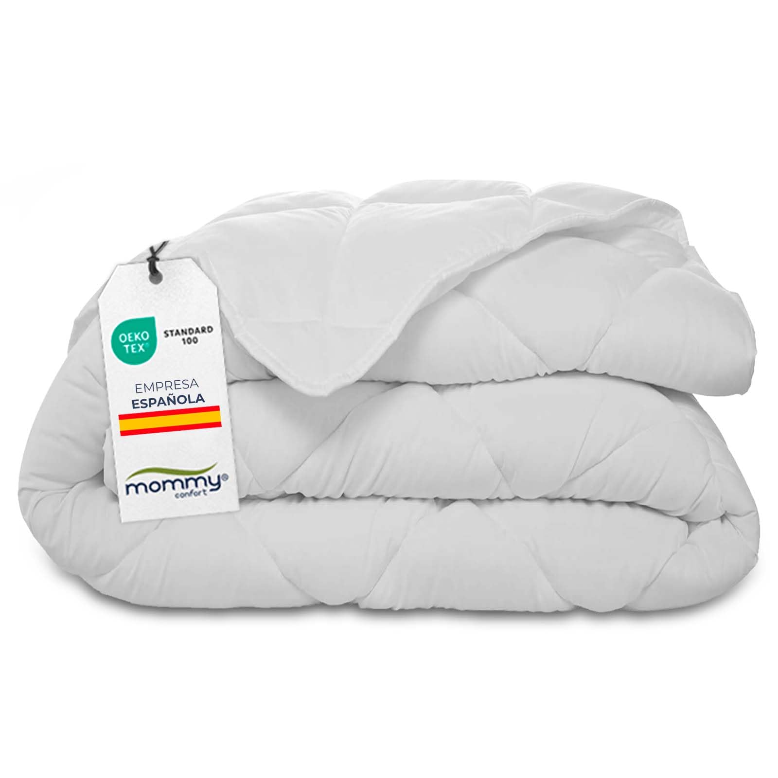 MOMMY CONFORT Edredón Cama 150x220 cm para Cama de 90/105 cm con Relleno de 350 g/m² - Termorregulador + Suave + Transpirable + Lavable + Antialérgico - Certificado Oeko Tex