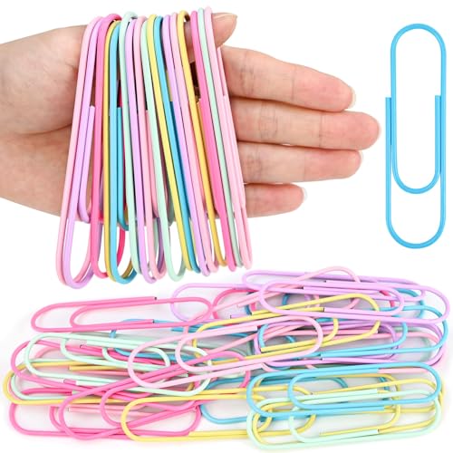 Alethron Büroklammern Groß 100mm Metall Große Büroklammern Bunt 30 Stück Büroklammer Groß 10 cm Korrosionsbeständig Extra Large Paperclip für Papiere Schule Dokumente Bürobedarf