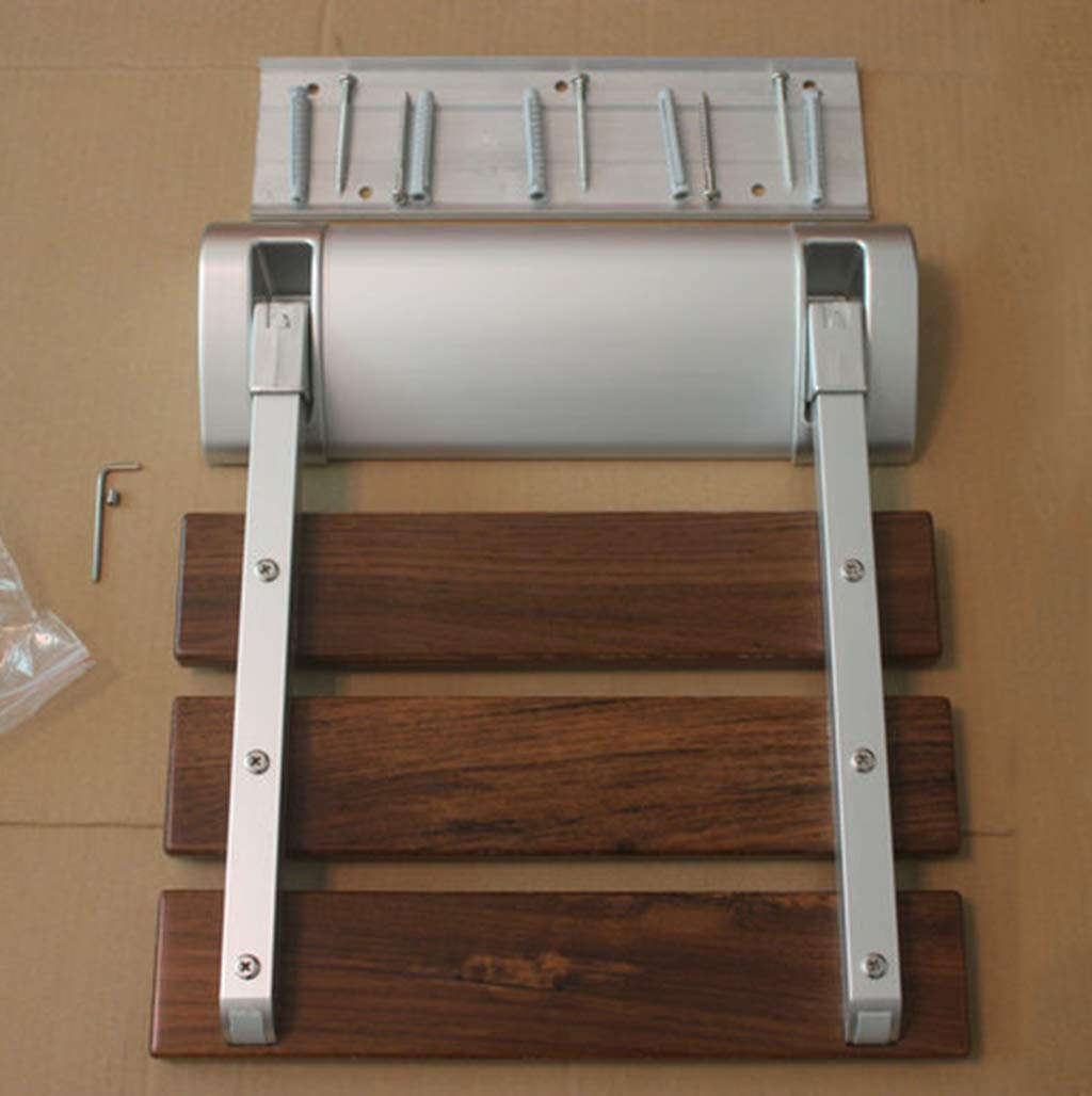 Plegar Silla de Ducha Madera Montaje en Pared Banco de Asiento de Ducha Taburete de Seguridad para bañera para Personas Mayores, discapacitadas, Mujeres Embarazadas, Tamaños 315 mm (L) * 325 mm (W)
