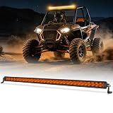 OFFROADTOWN Amber 30 Inch Single Row LED Light Bar 150W Spot Flood Combo Off Road Driving Light Ultra-Slim Light Bar Waterproof Work Light Thin Light Bar for UTV SXS SUV ATV Truck Jeep Pickup