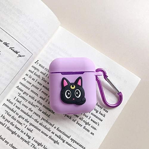 The Garnish Gripper Airpods Case Cover Cute Cartoon Design with Keychain | Protective Premium Silicone Anti-Lost Dust-Proof & Shock Resistant | Purple