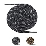 McLaces Schnürsenkel FEUERFEST + hitzebeständig RUND - für Feuerwehr - Schweißer - Boots // 90cm - 120cm - 140 cm // schwarz // Nmex (Schwarz + Grau (Nmx3-Flechtung), ca. 110 cm // ø 4-5mm)