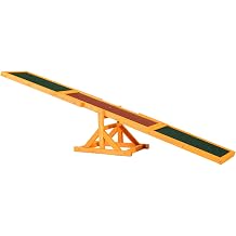 anwickjeff 71" Wooden Dog Agility Seesaw for Training and Exercise,Platform Equipment Run Game Toy,Dog Agility Teeter,Weather Resistant Pet Supplies Natural