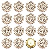 100PCS 14MM Sew on Rhinestones Gems, Flower Gold Claw Rhinestones Glass Crystals Jewelry for Crafting Sewing Clothes Dresses Shoes Belt Decoration Accessories (Champagne)