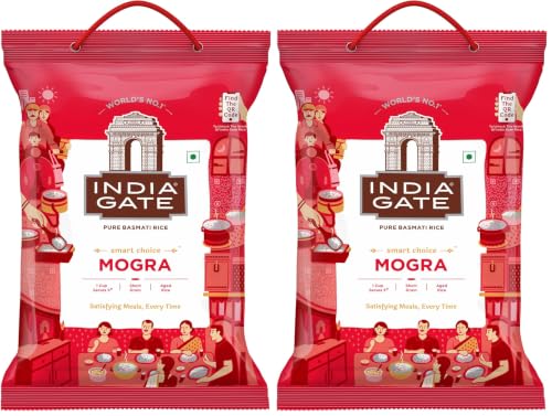Image of India Gate Mogra Basmati Rice 5Kg | Naturally Aged (Pack of 2)