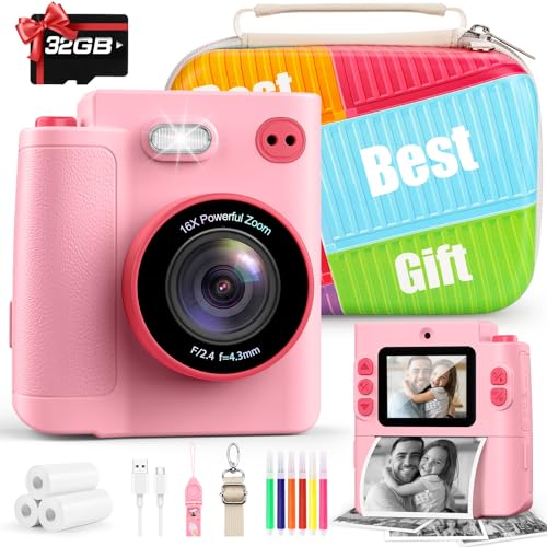 Kids Digital Camera with Instant Print and 32GB Storage