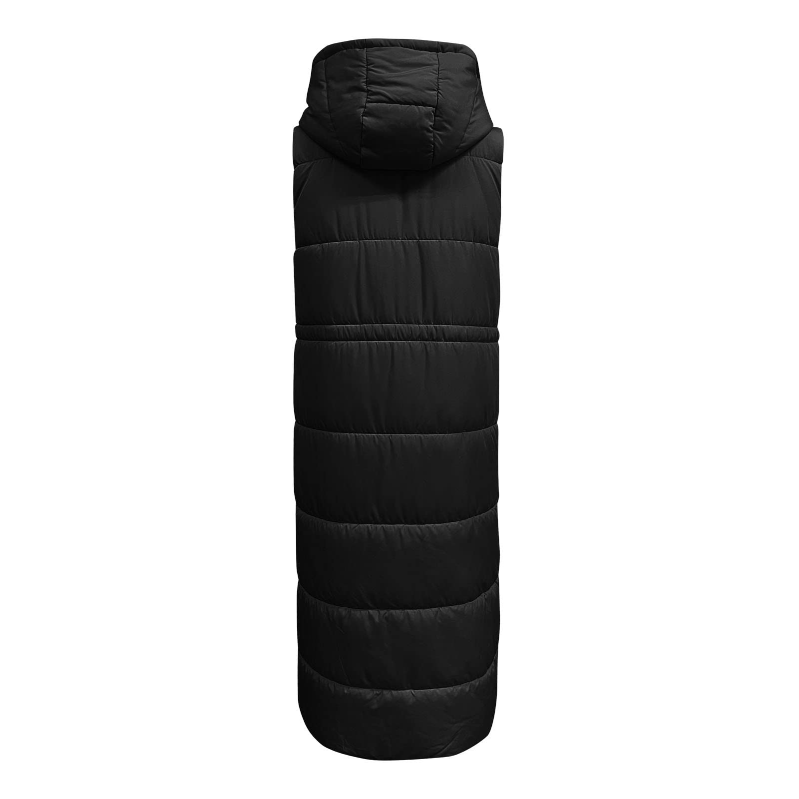 Damen Winter Ärmellose Mantel Weste Langer Hoodie Warmer Daunenmantel mit Taschen Outdoor Jacke Lange Weste mit Reißverschluss Damendaunenjacke
