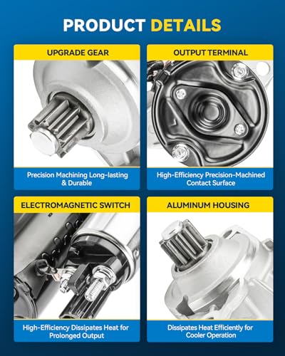 Image of PHILTOP 1.0KW Starter Replacement, Automatic Dual Clutch Gas Compatible with Volkswagen GTI Jetta Eos, 2.0L, 2006-2011 OE# 19001N 02E911023J