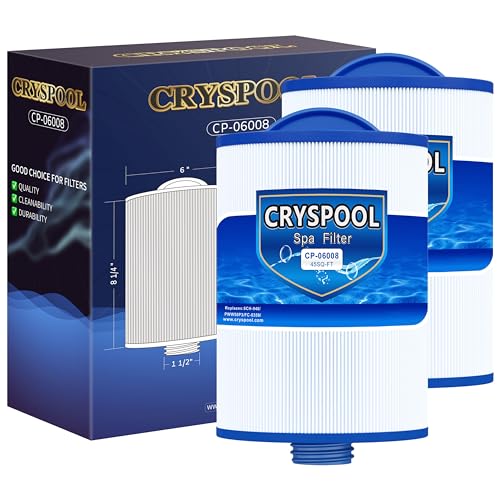 Cryspool 06008 Filter Compatible with 6CH-940 PWW50P3 (NOT PWW50P4) FC-0359 Viking Spa Hot Tub Filter 45 Sq. Ft Spa Filter Cartridge 2 Pack