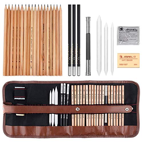 Cettkowns Juego de 28 lápices de dibujo que incluye lápices de dibujo Cover