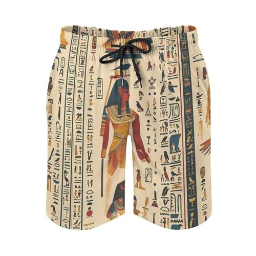 Egyptian Hieroglyphs and Pharaohs Mens Swim Trunks Quick Dry Beach Swimming Shorts with Mesh Lining and Pockets3