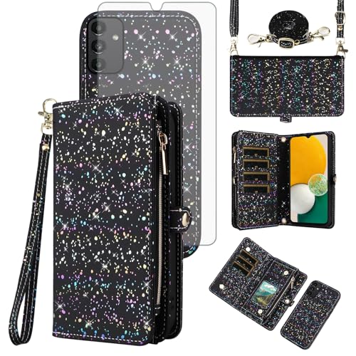 Coque Samsung A13 5G antichoc avec portefeuille zippé amovible et film écran inclus