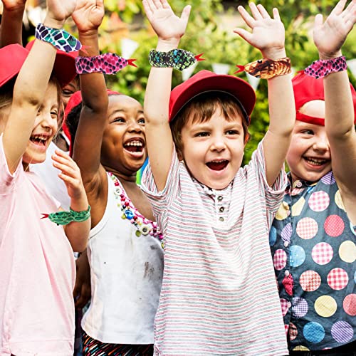 48 Pieces Slap Bracelet Snake Snap Bracelets Animal Bracelets Fuzzy Snap Bracelets Kids Twist Animal Bracelet Kids' Play Bracelets Slap On Bracelet For Snake Reptile Party Favors (Stylish Style) #TOP3