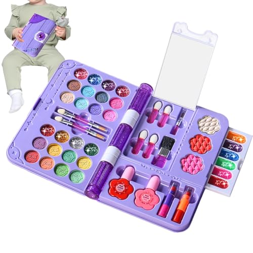 Juego de Maquillaje para Juguetes de Maquillaje Lavables, Conjunto de Belleza - para, cumpleaños, Fiesta de Disfraces, Vacaciones, Actividades Interiores, Juegos Escolares