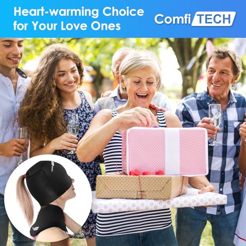 Image of ComfiTECH Cold Cap and Neck Ice Pack Wrap Gel Combo, Care Package for Head and Cervical, Medium (Pack of 2)
