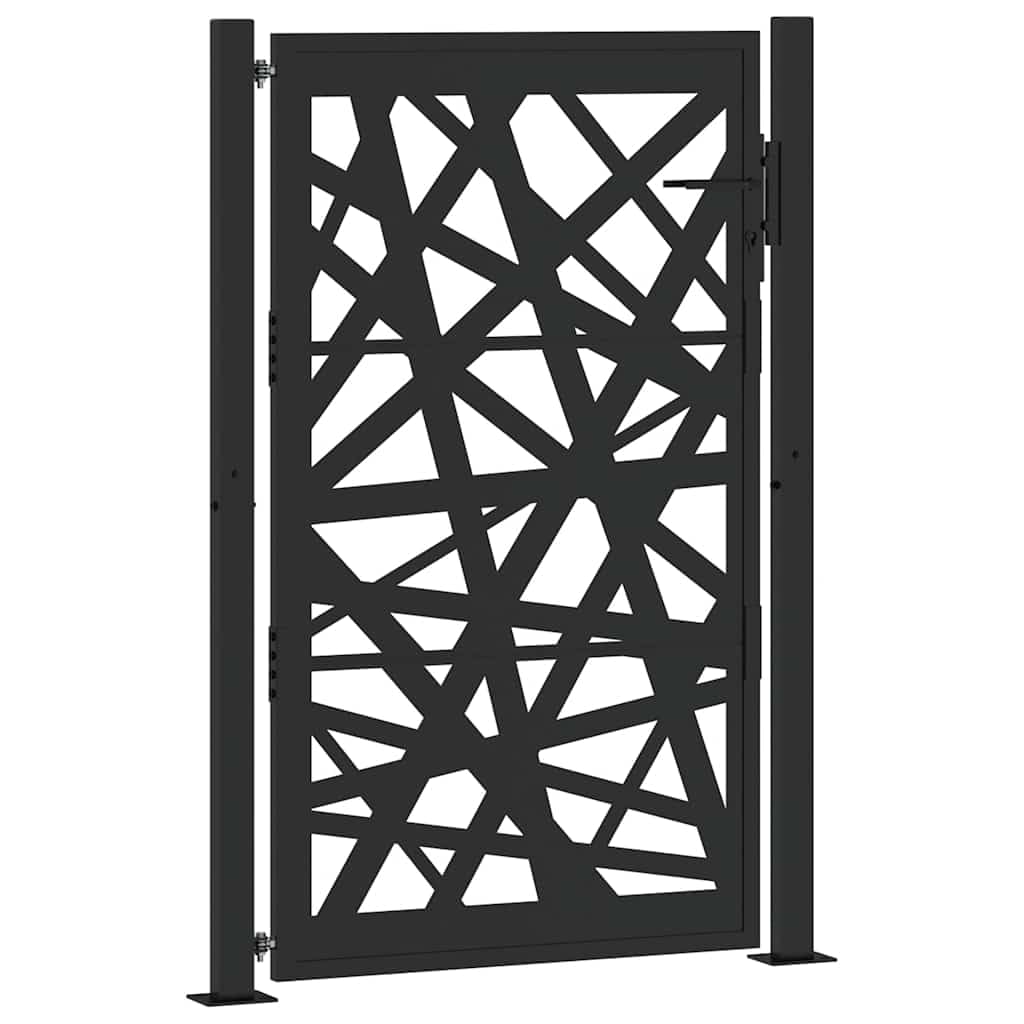 Generico Cancello da Giardino Nero 105x155 cm in Acciaio Design Leggero,Nero,21.7kg,4100951