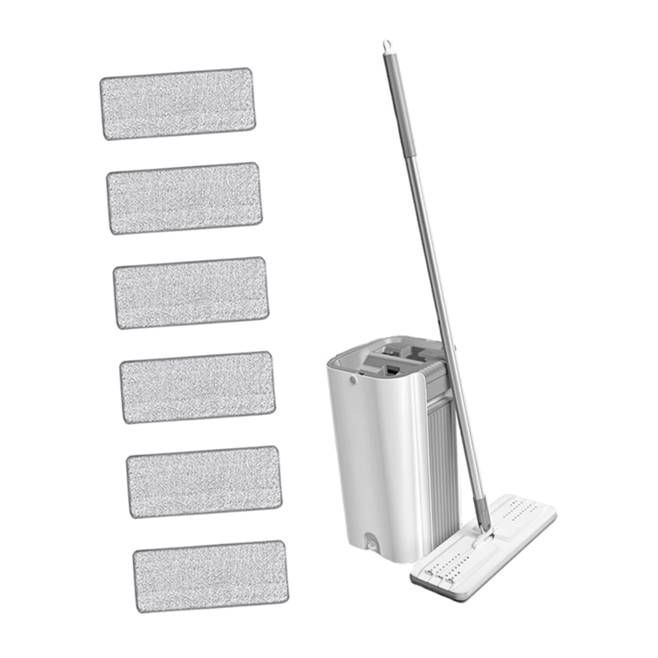 Mop senza Mani per Pavimenti in Microfibra Acciaio Inox