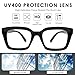 NULOOQ Fashion Vintage Square Non-prescription Clear Lens Glasses for Women Men, Thick Frame Fake Eyeglasses (Black + Black) - 2 Pack