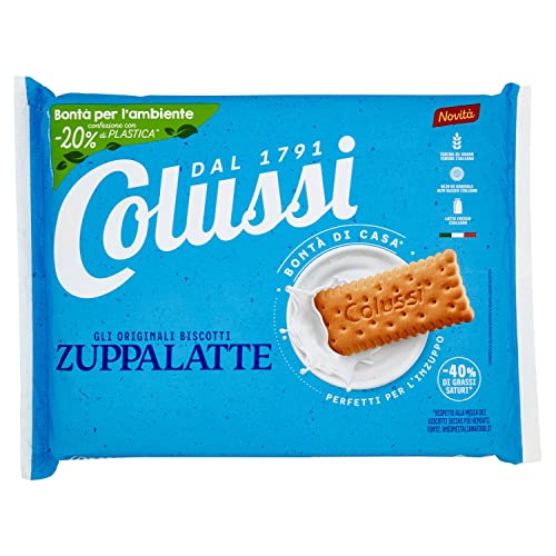 Colussi biscotti secchi Zuppalatte - Farina 100% italiana - Latte fresco e olio di girasole italiani - Gusto delicato - Buoni da inzuppare - Confezione riciclabile da 500 g