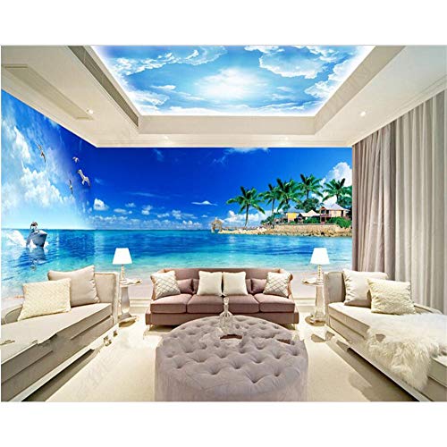 Shuangklei High Fashion Suitable for Interior Decoration Painting Wallpaper Ocean Theme Space Full Background Wallpaper -200X140Cm