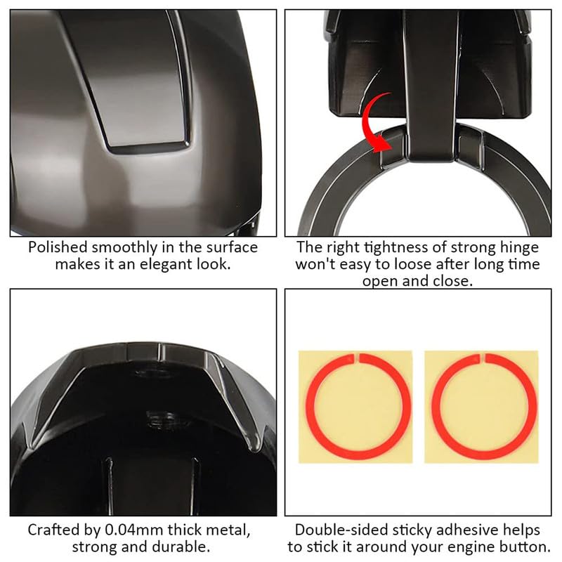 AFFITUDE AUTO Golden Red Car Start Stop Button Cover - Image 6