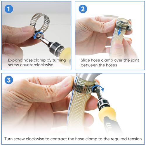 Image of MAKABEE 40PCS Hose Clamp Set - 1 /4''-1-1 /8'' 304 Stainless Steel Worm Gear Hose Clamps for Pipe, Intercooler, Plumbing, Tube and Fuel Line