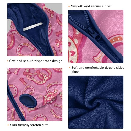 Horseshoe Girls Fleece Jacket Girls Fall Jacket Girls Zip Up Hoodie Girls Sherpa Jacket 2-10T3