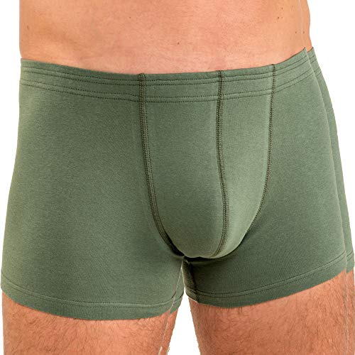HERMKO 8900 2er Pack Herren Boxer Shorts Unterhose, Größe:D 4 = EU S, Farbe:Olive