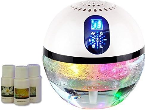 Aironic ® Air Purifier with Ioniser, Digital Touch Panel, Colour Changing LED Base, Includes 3 Fragrances & Aromatherapy