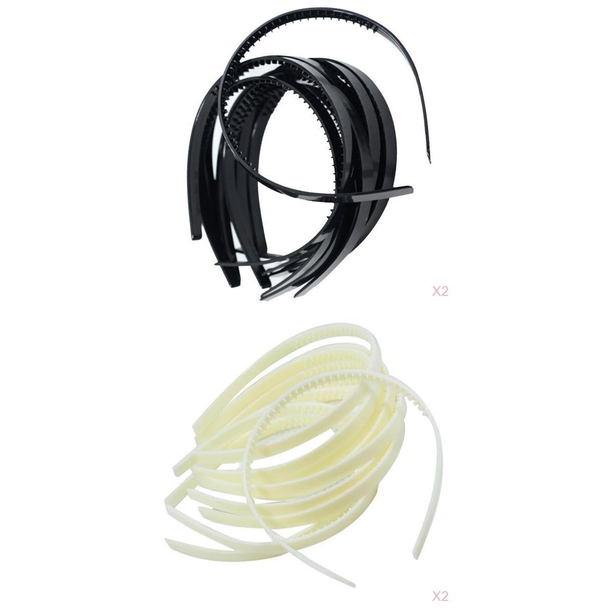 nivaa 40pcs 10mm Slim Narrow Plastic Alice Head Bands DIY Hair Accessory-picture-4