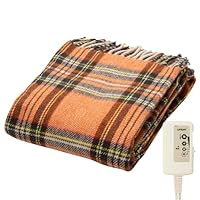 Amazon | ライフジョイ 電気ひざ掛け 日本製 オレンジ チェック柄