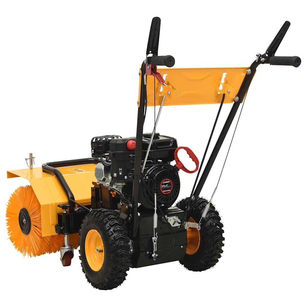 2 en 1 quitanieves y barredora a gasolina, 6,5 CV con ancho de limpieza de 560 mm, 5 marchas hacia adelante, control de 180 grados, depósito de 3,6 L para jardín, patio, terraza y limpieza de
